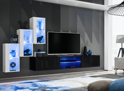 Woonwand Luxe Meubel Compleet Set Ontwerper Modern Inrichting 3x Wandkast